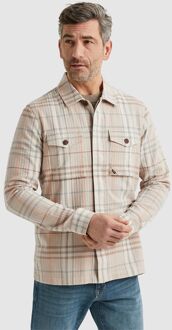 Geweven Check Lange Mouw Shirt Vanguard , Beige , Heren - 2Xl,Xl,L,M