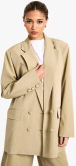 Geweven Getailleerde Oversized Blazer, Olive - 42