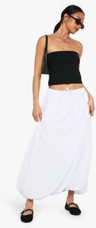Geweven Maxi Rok Met Bubbelzoom, White
