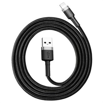 Geweven Nylon USB naar Lightning Kabel 1M - Grijs