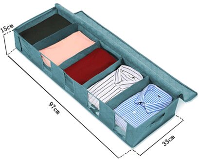 Geweven Onder Bed Opbergtas Quilt Deken Kleding Opslag Bin Box Divider Vouwen Closet Organizer Kleding Container Grote blauw