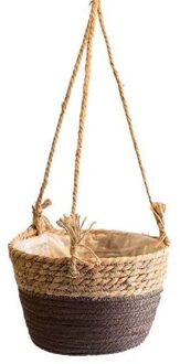 Geweven Rotan Opknoping Planter Bloempot Plant Mand Balkon Tuin Home Decor 5AC304565-CF25