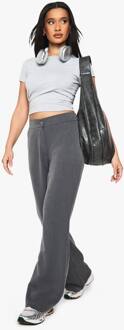 Geweven Slim Fit Uitlopende Broek, Grey - 34