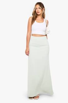 Geweven Slip Maxi Rok, Sage - 34