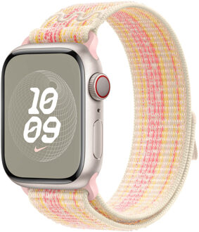 Geweven sportbandje van Nike - Sterrenlicht/roze (41 mm) Armband