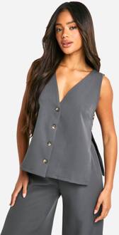 Geweven Tab Zij Swing Tank, Charcoal - 40