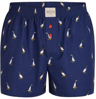 Geweven wijde boxershorts heren 6-pack multipack met print Blauw - L