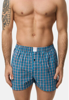 Geweven wijde boxershorts heren core blauw 4-pack Veelkleurig - M