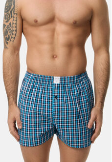 Geweven wijde boxershorts heren core blauw 4-pack Veelkleurig - XL