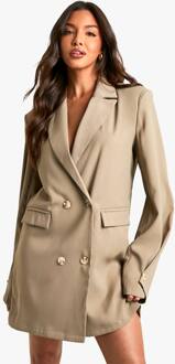 Geweven Zak Voor Oversized Blazerjurk, Taupe - 44