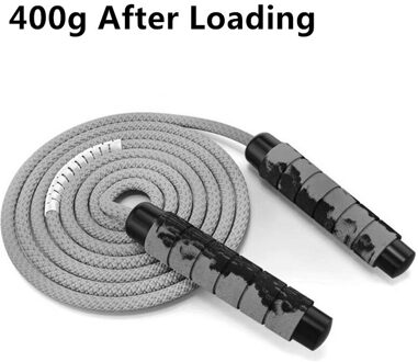 Gewogen Springtouw Workout Zware Verstelbare Springtouw Voor Vrouwen Man Home Gym Aërobe Oefening Crossfit Training Uithoudingsvermogen grijs After Load 400g