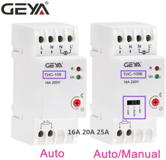 GEYA Auto or Manual On Off Photocell Light Controller Switch with Sensor 16A 20A 25A AC220V Din rail Twilight Switch