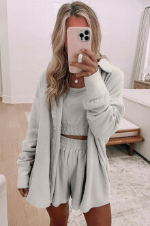 Gezellige 3-delige Loungeset Lichtgrijs