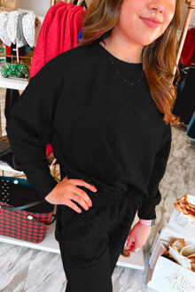 Gezellige Gebreide Lounge Set Zwart