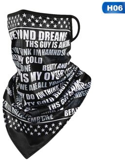 Gezicht Bandana Oor Masker Rave Bivakmuts Sjaal Hals Slobkousen Anti-Dust Wind Bescherming Motorfiets Fiets Fietsen Outdoor H06