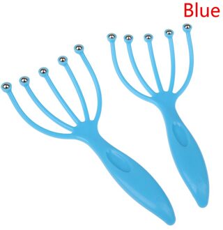 Gezicht Facial Massager Afslanken Chin Beauty Roller Huid Massage Anti Rimpel Drie Stalen Ballen Massager Body Massage blauw