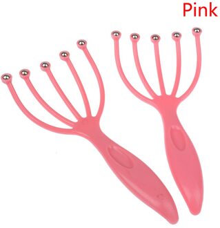 Gezicht Facial Massager Afslanken Chin Beauty Roller Huid Massage Anti Rimpel Drie Stalen Ballen Massager Body Massage roze