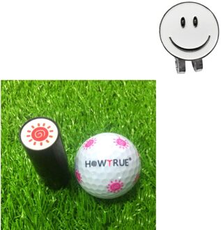 Gezicht Golfbal Marker Met Magnetische Hoed Clip Golfbal Stamper Golfer Accessoires Voor Club Giveaways Prijs Aandenken zon