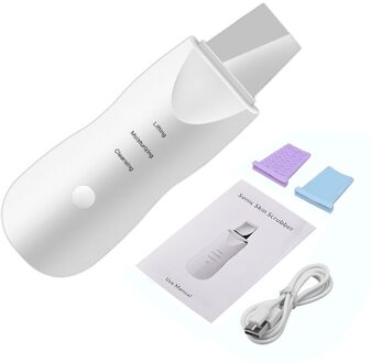 Gezicht Huid Scrubber Lift Machine Gezichtsmassage Huid Scrubber Diepe Gezicht Reinigingsmachine Peeling Schop Facial Pore Cleaner wit