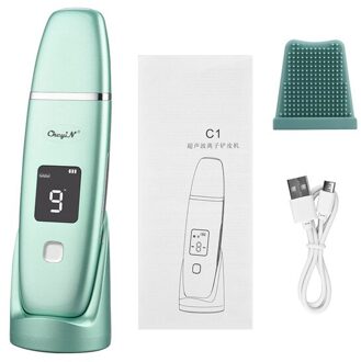 Gezicht Huid Scrubber Ultrasone Huid Spatel Ion Ems Comedondrukker Pore Cleaner Facial Diepe Reiniging Borstel Lifting Tool 50