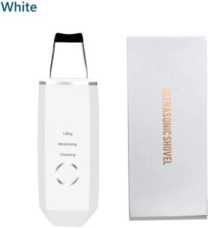 Gezicht Scrubber Exfoliërende Ultrasone Huid Spatel Comedondrukker Pore Cleaner Peeling Cavitatie Facial Diepe Reiniging Apparaat wit met doos
