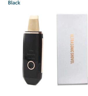 Gezicht Scrubber Exfoliërende Ultrasone Huid Spatel Comedondrukker Pore Cleaner Peeling Cavitatie Facial Diepe Reiniging Apparaat zwart met doos