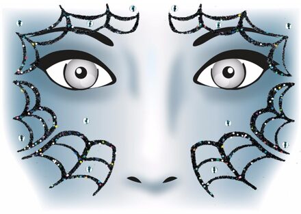 Gezicht stickers spinnenweb 1 vel