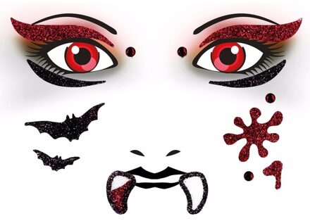 Gezicht stickers vampier 1 vel