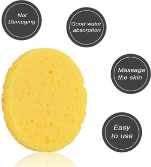 Gezicht Wassen Product Natuurlijke Houtvezel Gezicht Wassen Schoonmaken Ronde Spons Makeup Tools Schoonmaken 1stk geel Sponge
