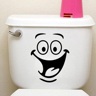 Gezicht Wc Decal Kamer Art Decor Funny Badkamer Keuken Muur Sticker