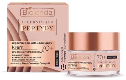 Gezichtscrème Bielenda Firming Peptides Firming And Rebuilding Anti-Wrinkle Cream 70+ Day/Night 50 ml