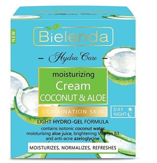 Gezichtscrème Bielenda Hydra Care Coconut & Aloe Moisturizing Face Cream Combination & Oily Skin 50 ml