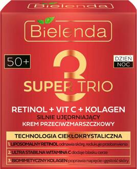 Gezichtscrème Bielenda Super Trio Retinol + Vit C + Collagen Strongly Firming Anti-wrinkle Cream 50+ Day & Night 50 ml