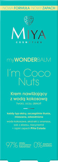 Gezichtscrème MIYA Cosmetics myWONDERBALM I'm Coco Nuts Moisturizing Cream with Coconut Water 75 ml