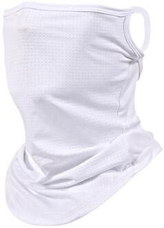 Gezichtsmasker Bandana Ijs Zijde Uv-bescherming Halsbeenkap Sjaal Hoofddeksels Balaclava Voor Stof Buiten Wind-Bestendig Gezichtsmasker wit