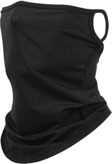 Gezichtsmasker Bandana Ijs Zijde Uv-bescherming Halsbeenkap Sjaal Hoofddeksels Balaclava Voor Stof Buiten Wind-Bestendig Gezichtsmasker zwart