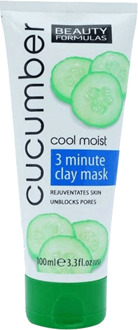Gezichtsmasker Beauty Formulas Cucumber Cool Moist 3 Minute Clay Mask 100 ml