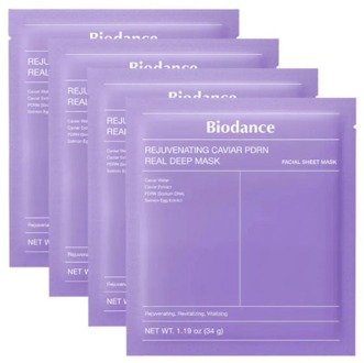 Gezichtsmasker Biodance Rejuvenating Caviar PDRN Real Deep Mask 4 st