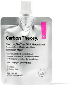 Gezichtsmasker Carbon Theory Charcoal, Tea Tree Oil & Mineral Mud Breakout Control Facial Wet Mask 50 ml