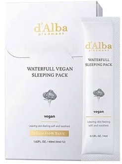 Gezichtsmasker d'Alba Waterfull Vegan Sleeping Pack 12 x 4 ml
