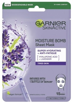 Gezichtsmasker Garnier Moisture Bomb Super Hydrating & Anti Fatigue Lavender Tissue Mask 1 st
