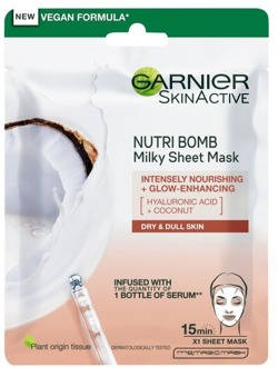 Gezichtsmasker Garnier Nutri Bomb Intensely Nourishing & Glow Enhancing Milky Tissue Mask 1 st