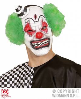 Gezichtsmasker Horror-clown Latex Wit/groen One-size