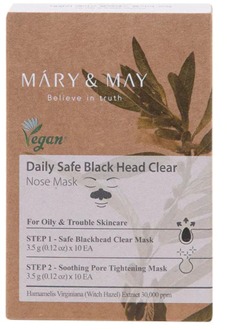 Gezichtsmasker Mary & May Daily Safe Black Head Clear Nose Mask 10 st