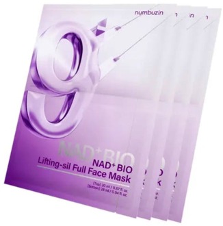 Gezichtsmasker Numbuzin No.9 NAD Bio Lifting-sil Full Face Pack Sheet 4 st