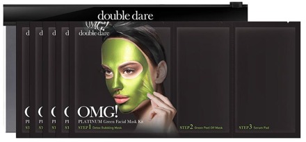 Gezichtsmasker OMG! Double Dare Platinum Green Facial Mask Kit 5 st