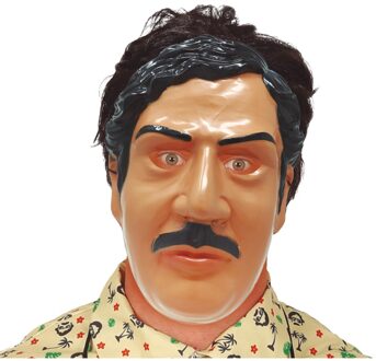 Gezichtsmasker Pablo Escobar drugsdealer verkleedmasker - Verkleedmaskers Multikleur