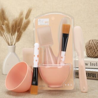 Gezichtsmasker Set Mengkom Set Diy Facial Mask Mixing Tool Set En Siliconen Gezichtsmasker Borstel Kom Lepel Masker diy Kom Tool 01 zoals de afbeelding