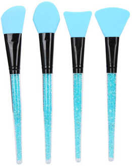 Gezichtsmasker Siliconen Borstel Siliconen Nail Art Borstel Draagbare Diy Make Facial Masker Borstel Roeren Tool Blauw