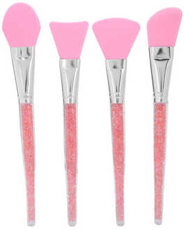 Gezichtsmasker Siliconen Borstel Siliconen Nail Art Borstel Draagbare Diy Make Facial Masker Borstel Roeren Tool Roze